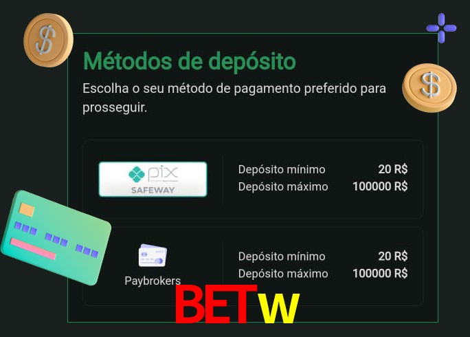 O cassino Betw oferece uma grande variedade de métodos de pagamento